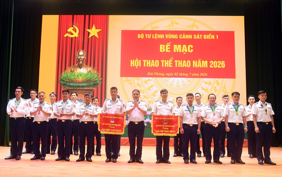 Bộ tư lệnh Vùng Cảnh sát biển 1 bế mạc Hội thao thể thao năm 2026